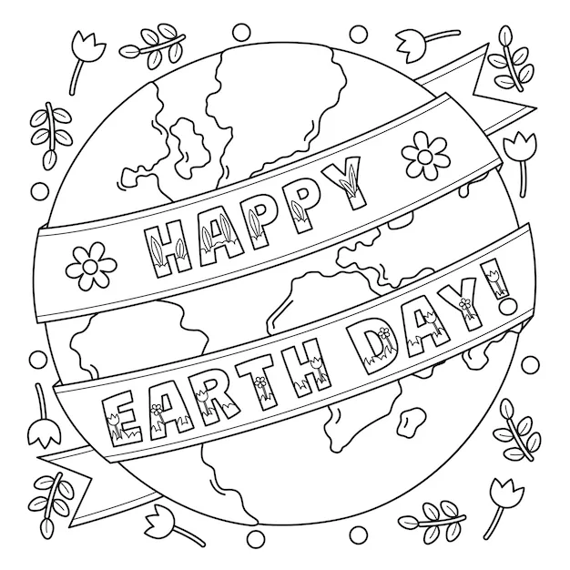 Feliz día de la tierra página para colorear para niños | Vector Premium Feliz día de la tierra página para colorear para niños | Vector Premium