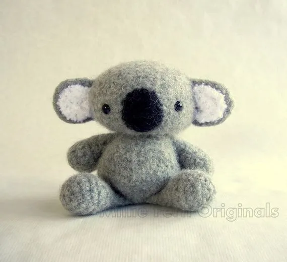 Felted Wool Koala Crochet Plush Toy por MillieFern en Etsy Felted Wool Koala Crochet Plush Toy por MillieFern en Etsy