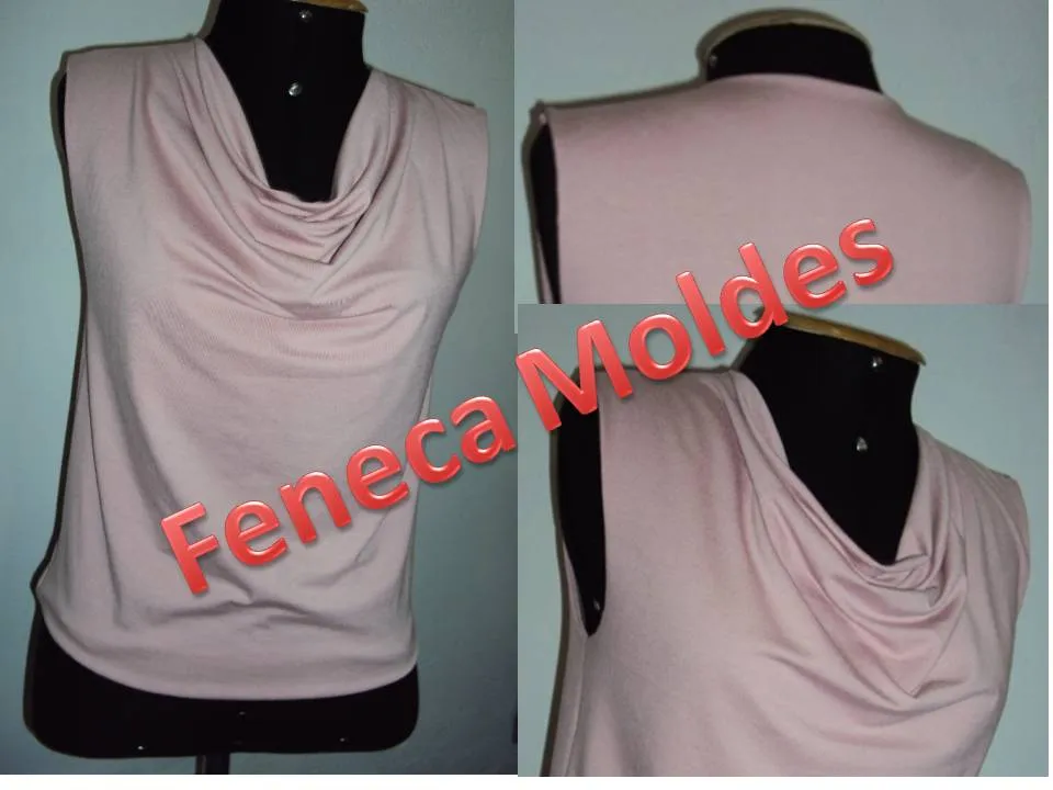 Feneca Moldes: Blusa Decote Drapeado
