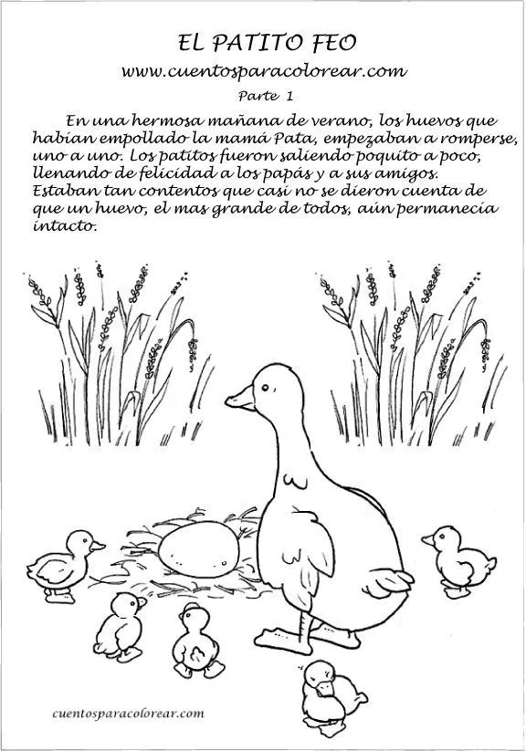 cuentos para colorear y pintar el patito feo | Preschool ...