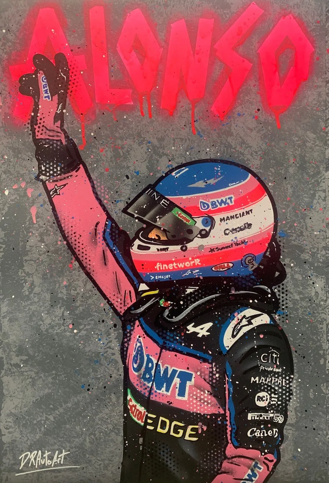 Fernando Alonso 2022 Pintura de graffiti - Etsy México