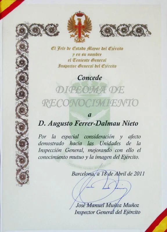 Ferrer Dalmau: Reconocimiento de la Inspección General del ...