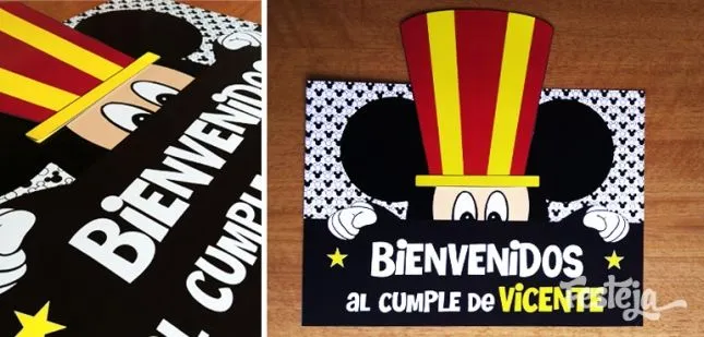 Cartel bienvenidos de Mickey Mouse - Imagui