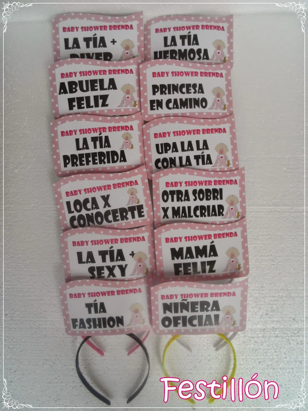 Festillón: Vinchas con Frases para Baby Shower !!!! Festillón: Vinchas con Frases para Baby Shower !!!!