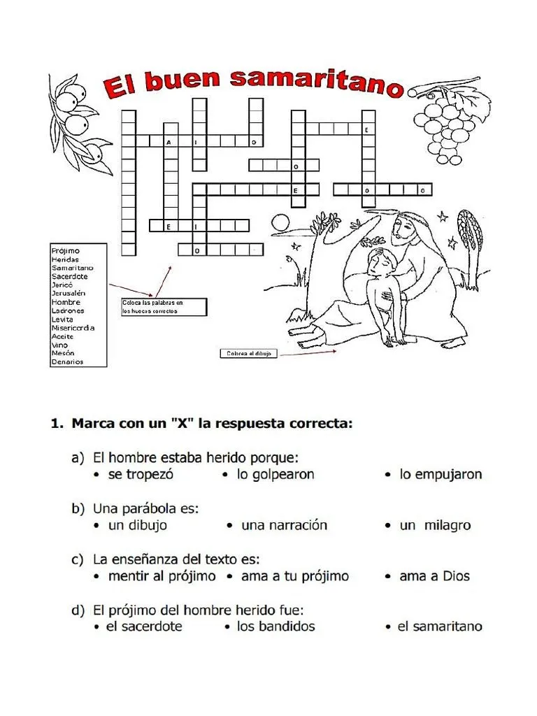 Ficha 1. 01-09-2022. Parábola Del Buen Samaritano | PDF