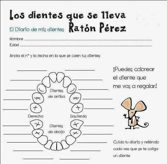 Ficha dientes que se lleva el Ratón Pérez | Documentos escolares ...