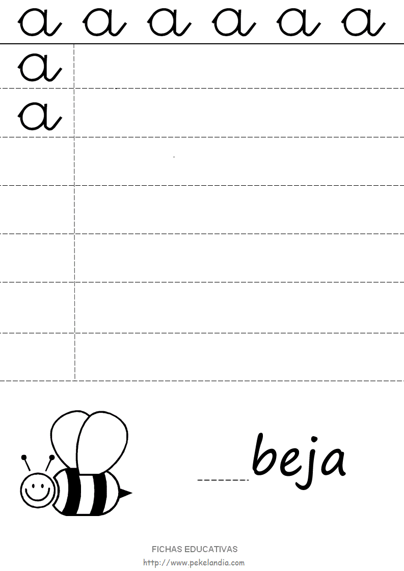 Ficha Educativa letra a en minúscula para imprimir ( Ficha Educativa letra a en minúscula para imprimir (