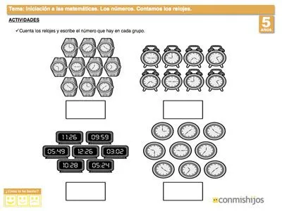 Ficha de matemáticas para aprender los números del 1 al 10