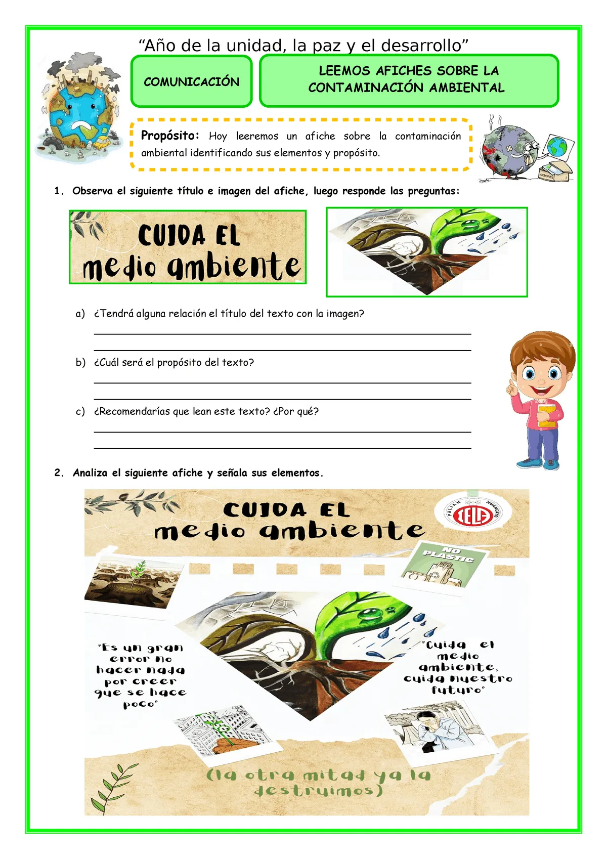 Ficha- Mierc- Comun- Leemos Afiches Sobre LA Contaminación Ambiental - “Año de la unidad, la paz y - Studocu Ficha- Mierc- Comun- Leemos Afiches Sobre LA Contaminación Ambiental - “Año de la unidad, la paz y - Studocu