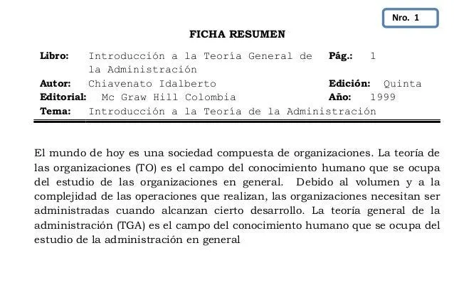 Ejemplo de ficha de resumen - Imagui
