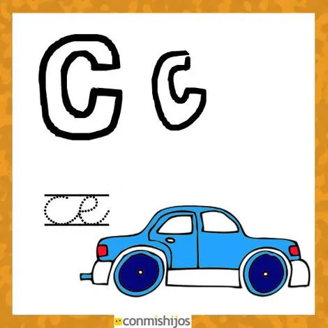 Fichas para aprender las letras y colorear. Letra C Fichas para aprender las letras y colorear. Letra C