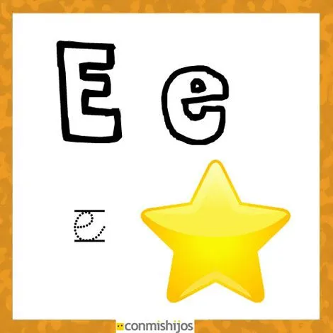 Fichas para aprender las letras y colorear. Letra E Fichas para aprender las letras y colorear. Letra E