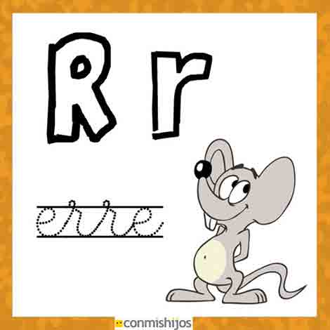 Fichas para aprender las letras y colorear. Letra R Fichas para aprender las letras y colorear. Letra R