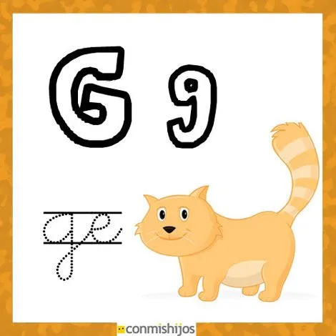 Fichas para aprender las letras y colorear. Letra G Fichas para aprender las letras y colorear. Letra G