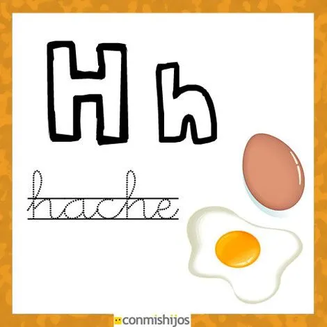 Fichas para aprender las letras y colorear. Letra H Fichas para aprender las letras y colorear. Letra H