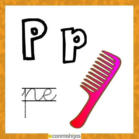 Fichas para aprender las letras y colorear. Letra P Fichas para aprender las letras y colorear. Letra P