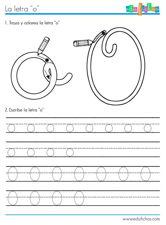 Fichas para aprender las letras: letra O http://www.edufichas.com ...