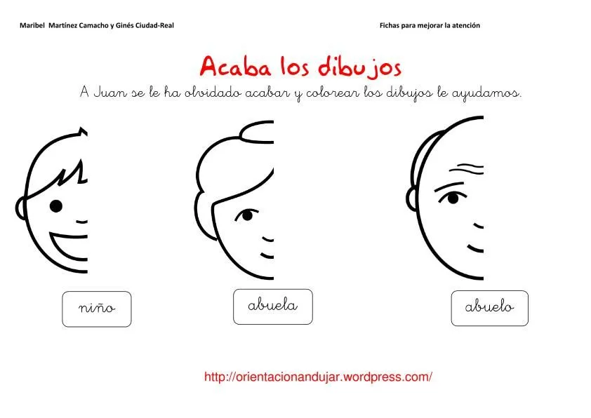 Fichas atención Acaba el dibujo simétrico -Orientacion Andujar Fichas atención Acaba el dibujo simétrico -Orientacion Andujar