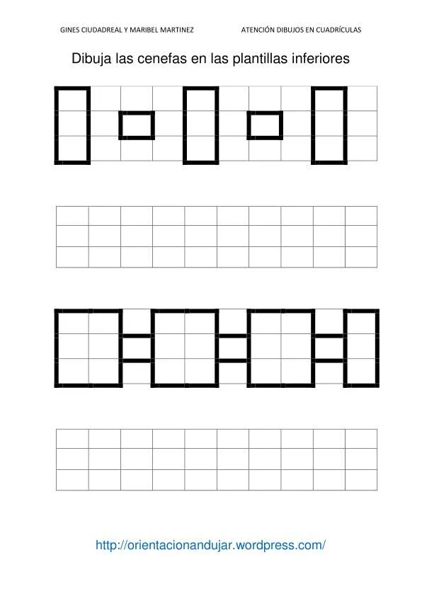 Fichas de Atención; Dibujamos en cuadrículas cenefas - Orientacion ... Fichas de Atención; Dibujamos en cuadrículas cenefas - Orientacion ...