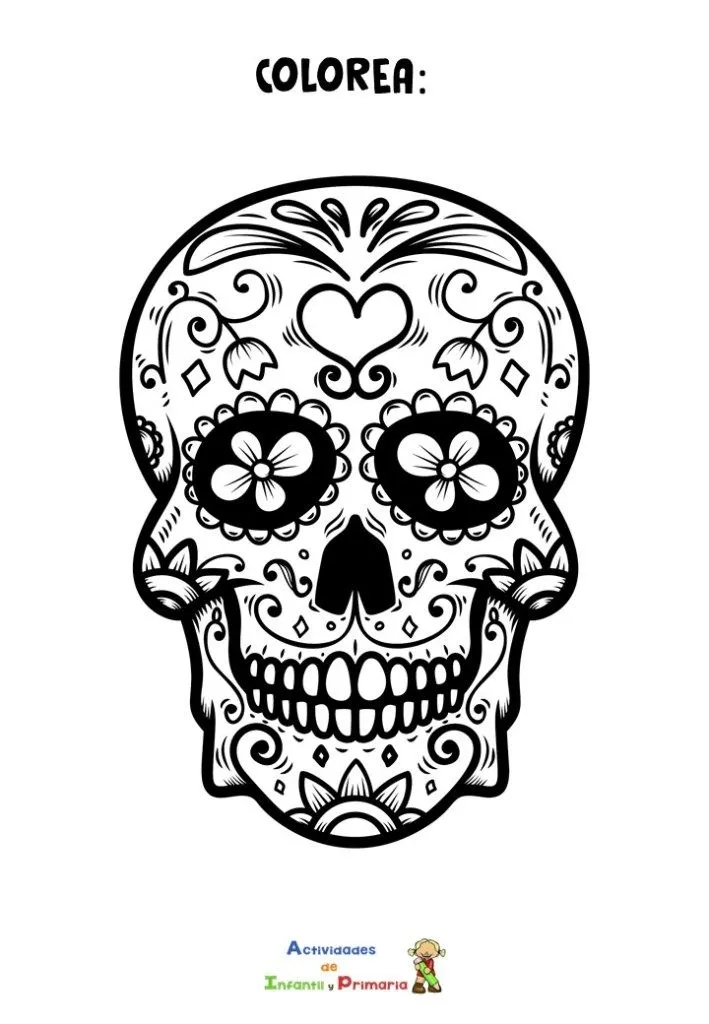 Fichas para colorear: Calaveras mexicanas