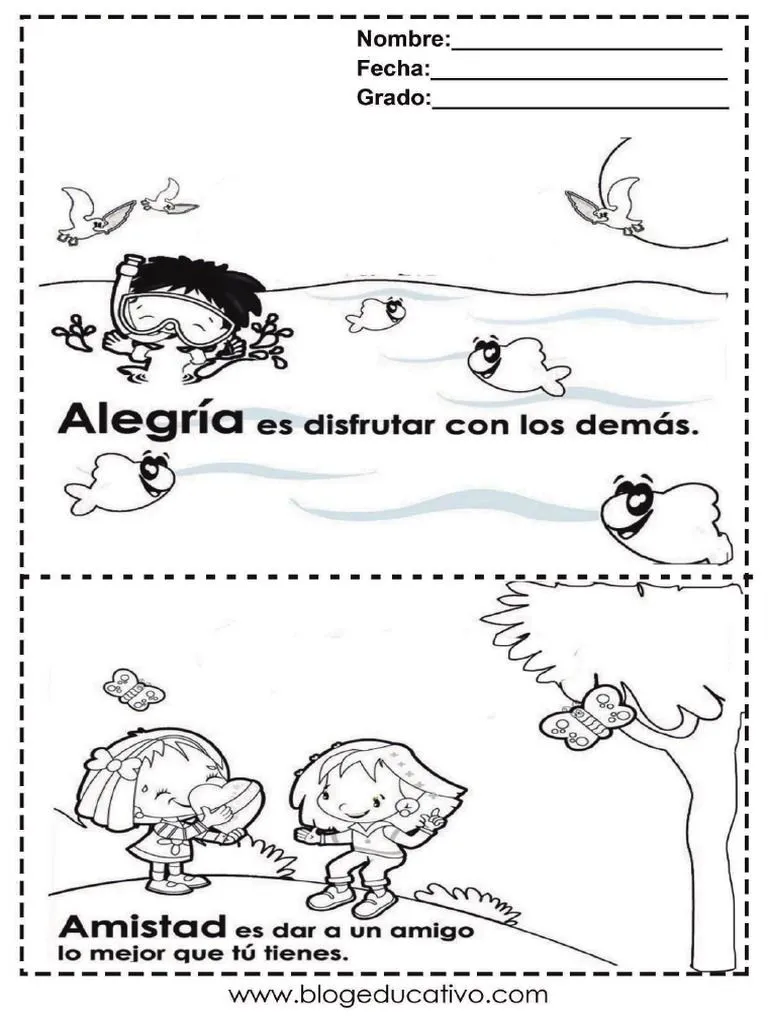 Fichas para Colorear Los Valores y Enseñarle La Importancia de Ellos | PDF Fichas para Colorear Los Valores y Enseñarle La Importancia de Ellos | PDF