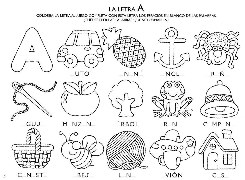 Fichas para trabajar y colorear las vocales | Materiales Educativos para Maestras Fichas para trabajar y colorear las vocales | Materiales Educativos para Maestras