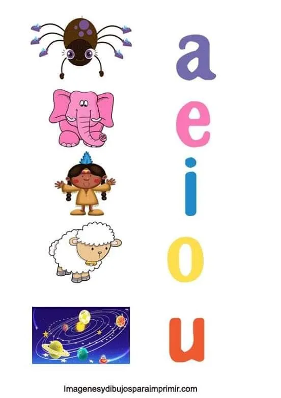 Fichas para trabajar y colorear las vocales | Materiales Educativos para Maestras Fichas para trabajar y colorear las vocales | Materiales Educativos para Maestras