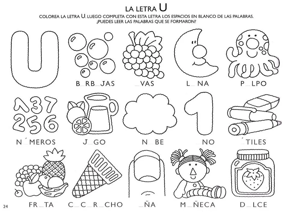 Fichas para trabajar y colorear las vocales | Materiales Educativos para Maestras Fichas para trabajar y colorear las vocales | Materiales Educativos para Maestras
