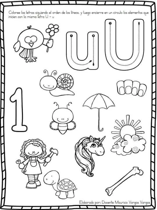 Fichas para trabajar y colorear las vocales | Materiales Educativos para Maestras Fichas para trabajar y colorear las vocales | Materiales Educativos para Maestras