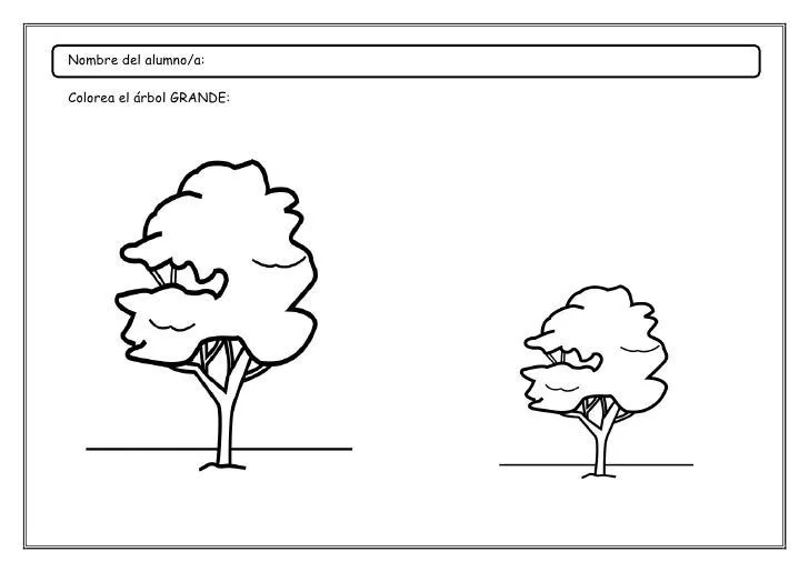 Ficha para colorear grande-pequeño - Imagui