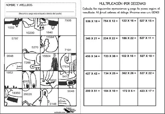 Fichas lúdicas para imprimir - Aprendiendo matemáticas