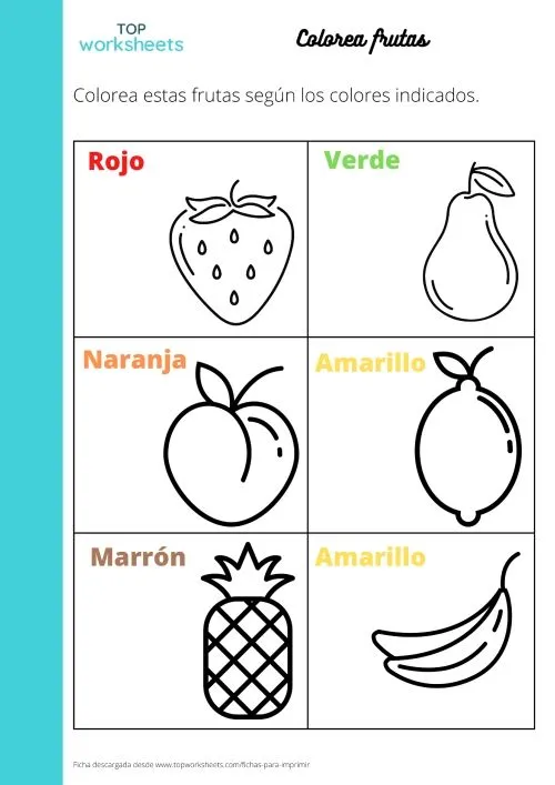 Fichas para imprimir para aprender los colores | TopWorksheets Fichas para imprimir para aprender los colores | TopWorksheets