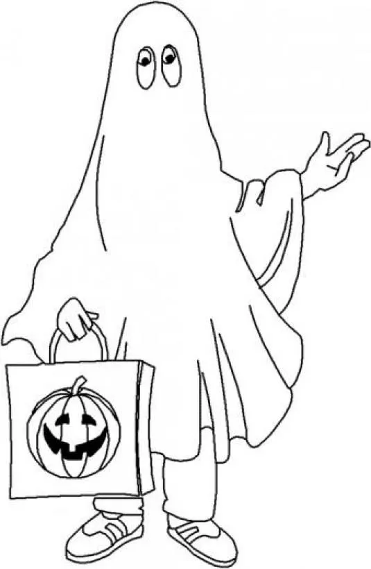 Fichas Infantiles: Halloween fantasmas para colorear