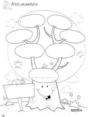 Fichas Infantiles: Árbol genealógico para colorear Fichas Infantiles: Árbol genealógico para colorear