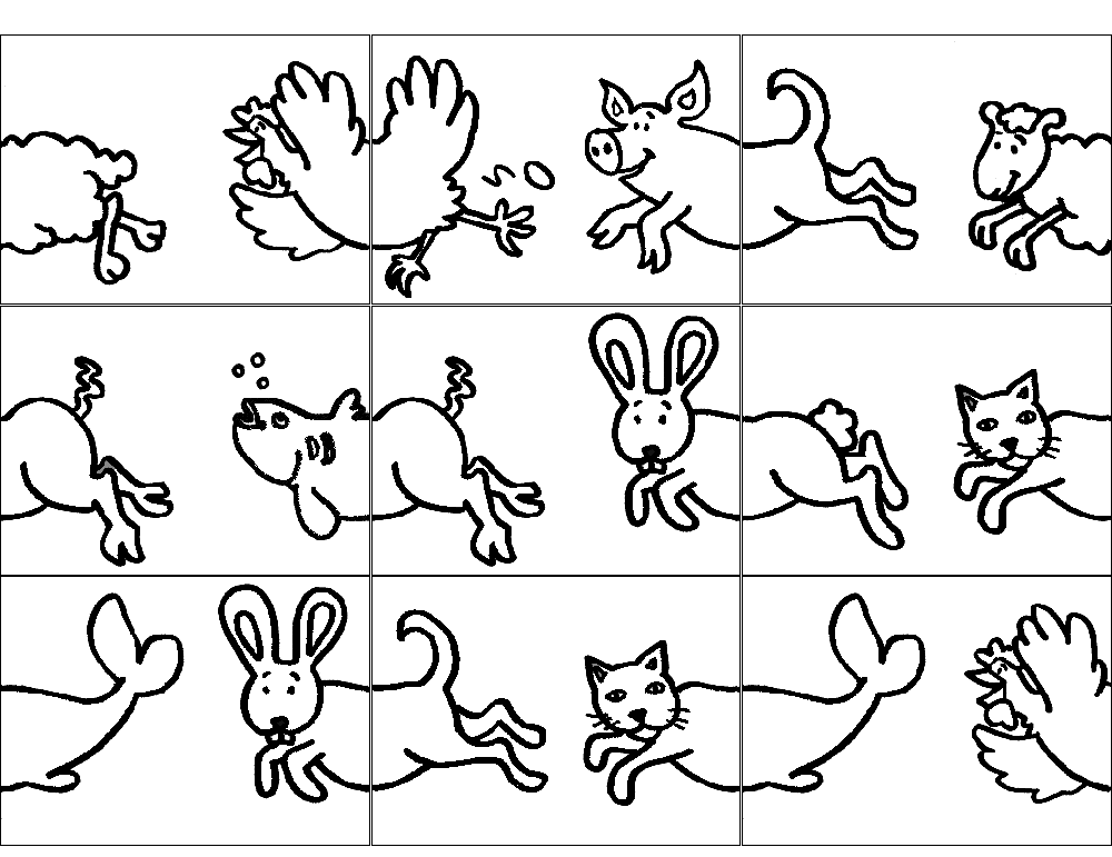 Fichas Infantiles: Dominó infantil de animales Fichas Infantiles: Dominó infantil de animales