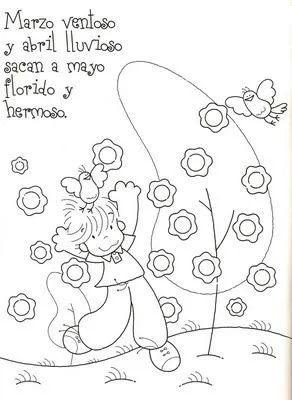 Fichas Infantiles: Ficha infantil de la Primavera para colorear Fichas Infantiles: Ficha infantil de la Primavera para colorear