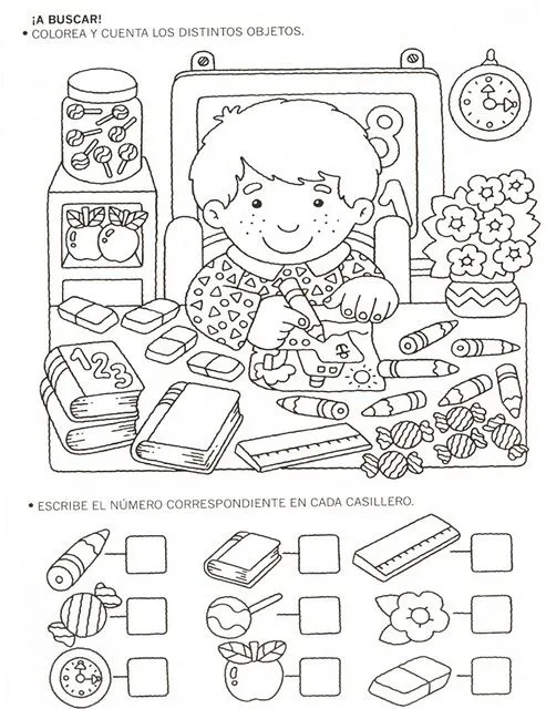 Fichas Infantiles: Fichas para contar objetos Fichas Infantiles: Fichas para contar objetos