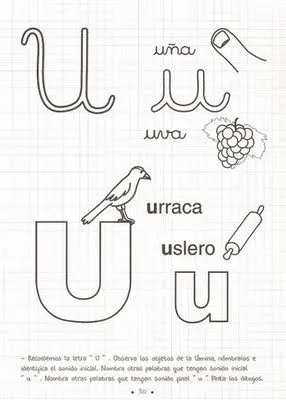 Fichas Infantiles: Fichas letra U