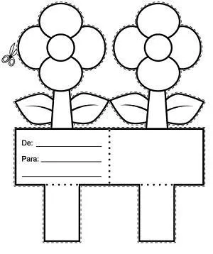 Fichas Infantiles: Tarjeta de flores para colorear