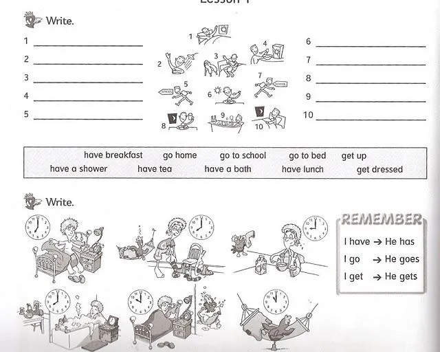 Fichas de inglés