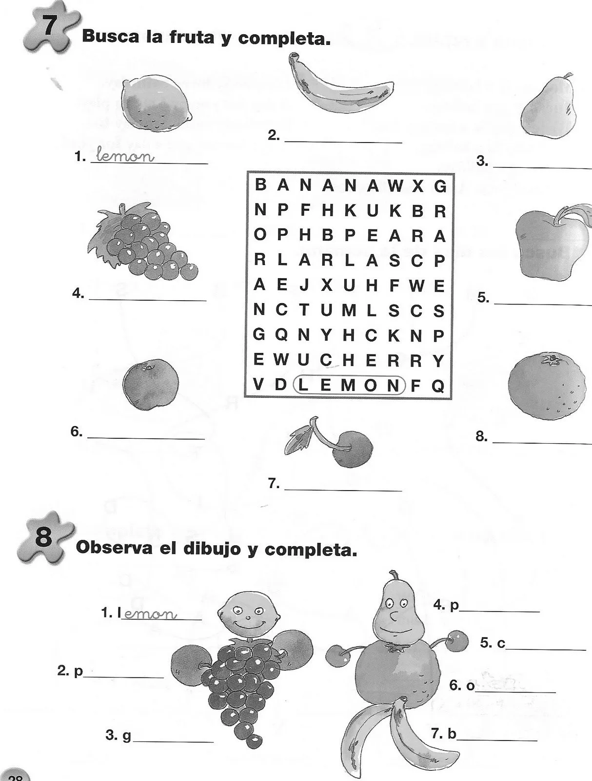 Fichas de inglés: Ficha Fruits 1: Fruits Wordsearch Fichas de inglés: Ficha Fruits 1: Fruits Wordsearch