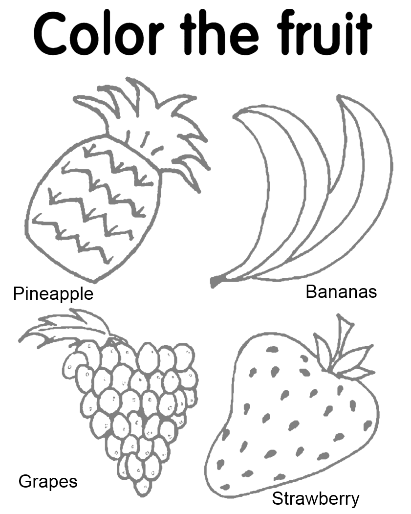 Fichas de inglés: Ficha Fruits 10: Paint the fruit Fichas de inglés: Ficha Fruits 10: Paint the fruit