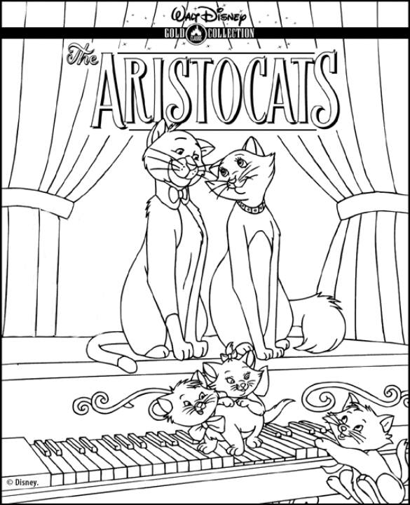 Fichas de Inglés para niños: Aristocats coloring pages Fichas de Inglés para niños: Aristocats coloring pages