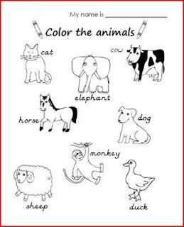 Fichas de Inglés para niños: Fichas de animales en inglés Fichas de Inglés para niños: Fichas de animales en inglés