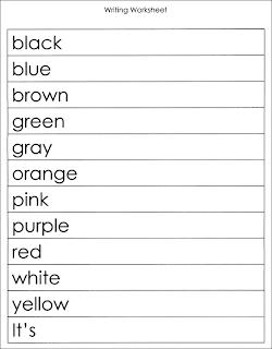 Fichas de Inglés para niños: Fichas de los colores en inglés