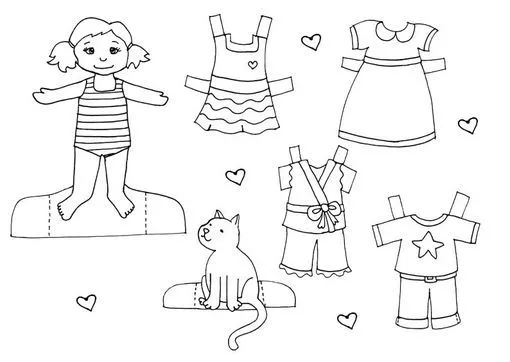 Fichas de Inglés para niños: Recortables de niñas para colorear! Fichas de Inglés para niños: Recortables de niñas para colorear!