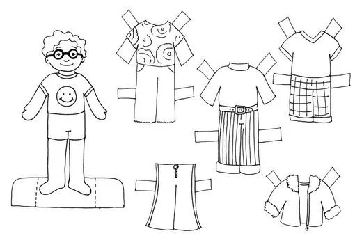 Fichas de Inglés para niños: Recortables de niños para colorear! Fichas de Inglés para niños: Recortables de niños para colorear!