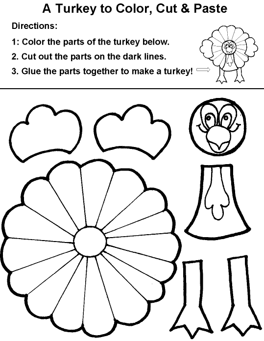 Fichas de Inglés para niños: Thanksgiving craft