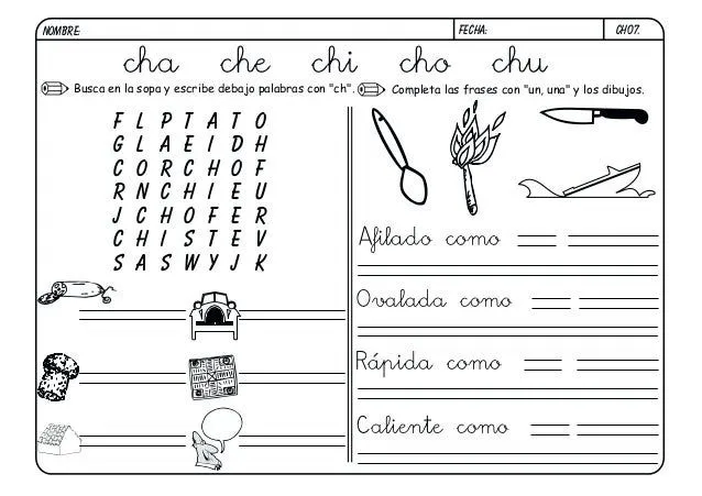 Fichas lectoescritura boo