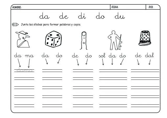 Fichas lectoescritura boo